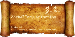 Zorkóczy Krisztina névjegykártya