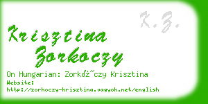 krisztina zorkoczy business card